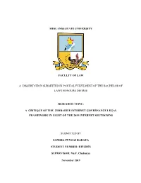 Midlands State University Faculty of Law A