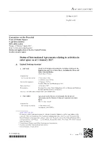 Status of International Agreements Relating to Activities in Outer Space As at 1 January 2017