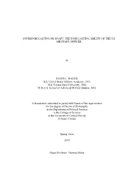 Superforecasting Or Snafu: the Forecasting Ability of the Us Military Officer