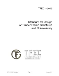 TFEC 1-2019 Standard for Design of Timber Frame Structures And