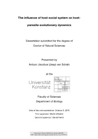 The Influence of Host Social System on Hostparasite Evolutionary Dynamics