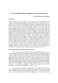 Are Journalism Students Equipped to Write About Science?