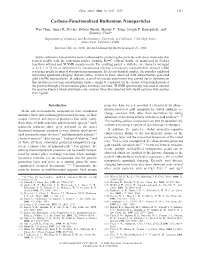 Carbene-Functionalized Ruthenium Nanoparticles