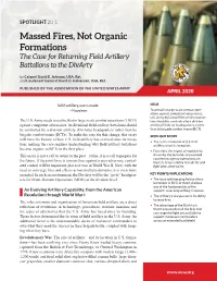 Massed Fires, Not Organic Formations: the Case for Returning Field