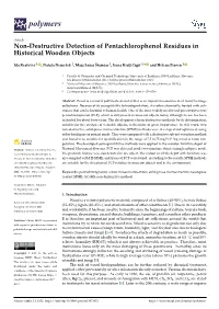 Non-Destructive Detection of Pentachlorophenol Residues in Historical Wooden Objects