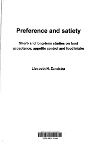 Preference and Satiety