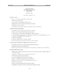Quantum Mechanics II Course Topics