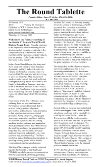 The Round Tablette Founding Editor: James W