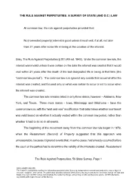 The Rule Against Perpetuities: a Survey of State (And D.C.) Law