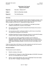 Update Report on Belle Vue Speedway to Executive 8 March 2017