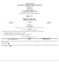 URBAN ONE, INC. (Exact Name of Registrant As Specified in Its Charter)