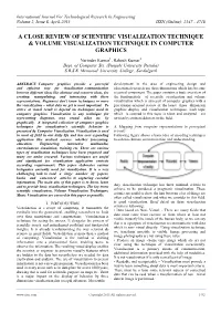 A Close Review of Scientific Visualization Technique & Volume