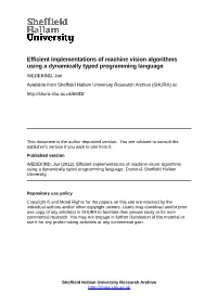 Efficient Implementations of Machine Vision Algorithms Using A