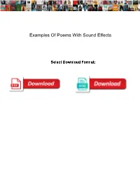 Examples of Poems with Sound Effects