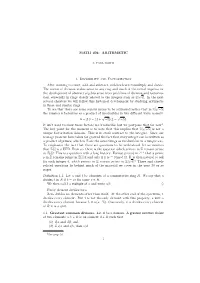 MATH 404: ARITHMETIC 1. Divisibility and Factorization After Learning To