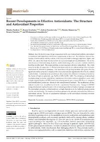 The Structure and Antioxidant Properties