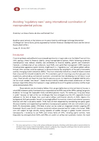 Avoiding “Regulatory Wars” Using International Coordination of Macroprudential Policies