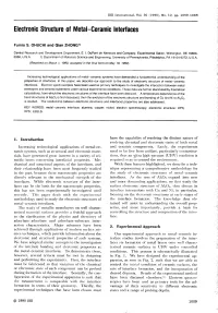 Electronic Structure of Metal-Ceramic Interfaces
