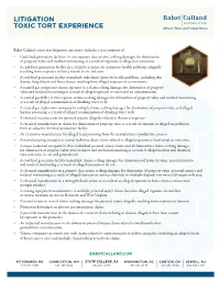 Litigation Toxic Tort Experience