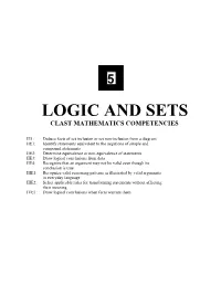 Logic and Sets Clast Mathematics Competencies