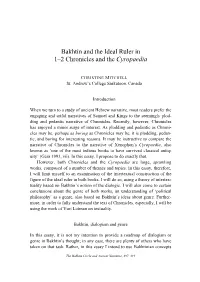 The Bakhtin Circle and Ancient Narrative, 297–319 298 CHRISTINE MITCHELL in Reading Both the Cyropaedia and 1–2 Chronicles
