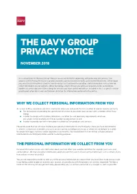 The Davy Group Privacy Notice
