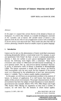 The Domain of Liaison: Theories and Data*