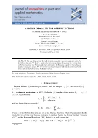 A Matrix Inequality for Möbius Functions