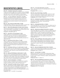 Biostatistics (BIOS) 1