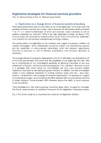 Digitization Strategies for Financial Services Providers Prof