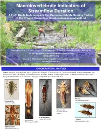 Macroinvertebrate Indicators of Streamflow Duration