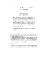 Sapphire: Generating Java Runtime Artefacts from OWL Ontologies