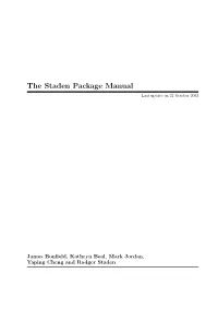 The Staden Package Manual Last Update on 22 October 2002