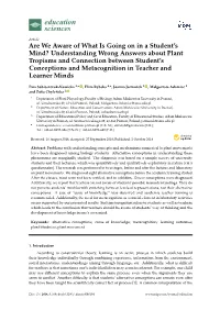 Are We Aware of What Is Going on in a Student's Mind? Understanding