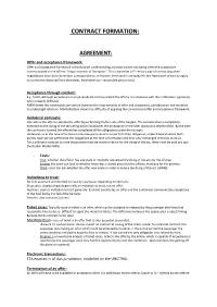 Contract Formation