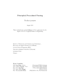 Principled Procedural Parsing Nicolas Laurent