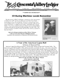 CV During Wartime: Locals Remember