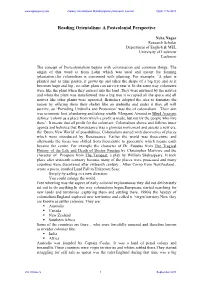 Reading Orientalism: a Postcolonial Perspective