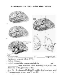 Review of Temporal Lobe Structures