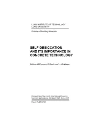 Self-Desiccation and Its Importance in Concrete Technology
