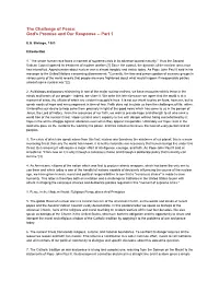 The Challenge of Peace: God's Promise and Our Response -- Part 1