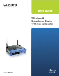 USER GUIDE Wireless-G Broadband Router with Speedbooster