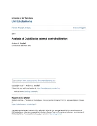 Analysis of Quickbooks Internal Control Utilization