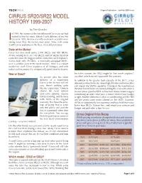 Cirrus SR20/SR22 Model History 1999-2007