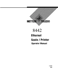 Ethernet Scale / Printer Operator Manual