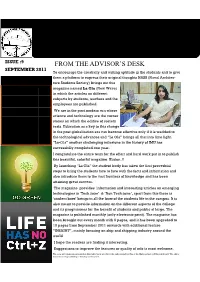 From the Advisor's Desk
