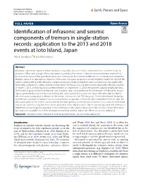 Identification of Infrasonic and Seismic Components of Tremors in Single
