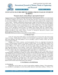 Innovative Features Driving Mobile Phone Usage by Students in Kenya