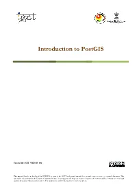 Introduction to Postgis
