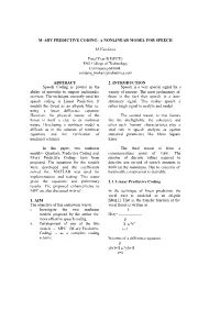 M-Ary Predictive Coding: a Nonlinear Model for Speech